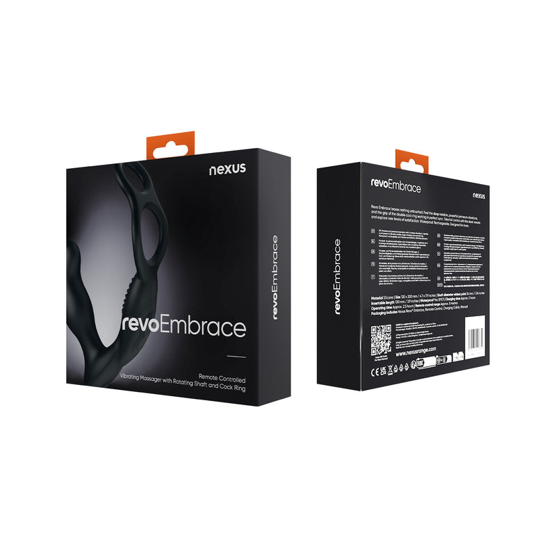 Load image into Gallery viewer, Nexus Revo Embrace Rotating Remote Control Prostate Massager With Cock &amp; Ball Rings Black
