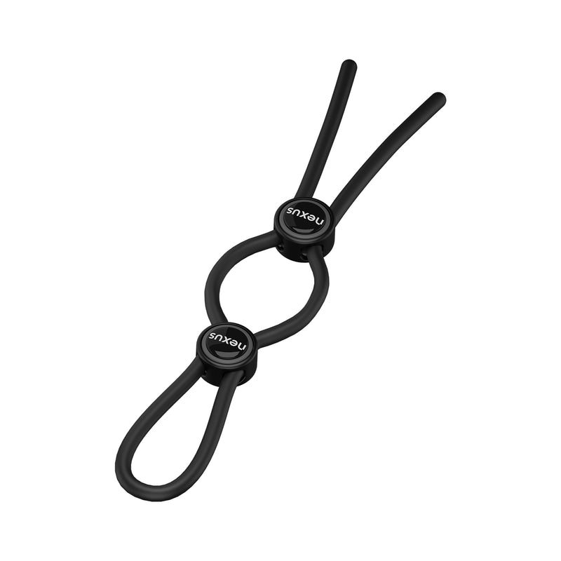 Load image into Gallery viewer, Nexus Forge Adjustable Silicone Cock &amp; Ball Ring Black

