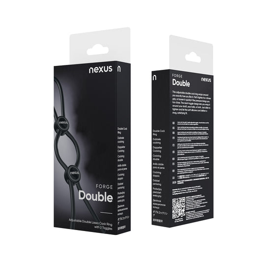 Nexus Forge Adjustable Silicone Cock & Ball Ring Black