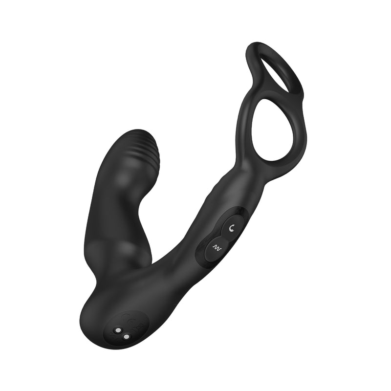 Load image into Gallery viewer, Nexus Simul8 Wave Dual Anal &amp; Perineum Cock &amp; Ball Toy Black
