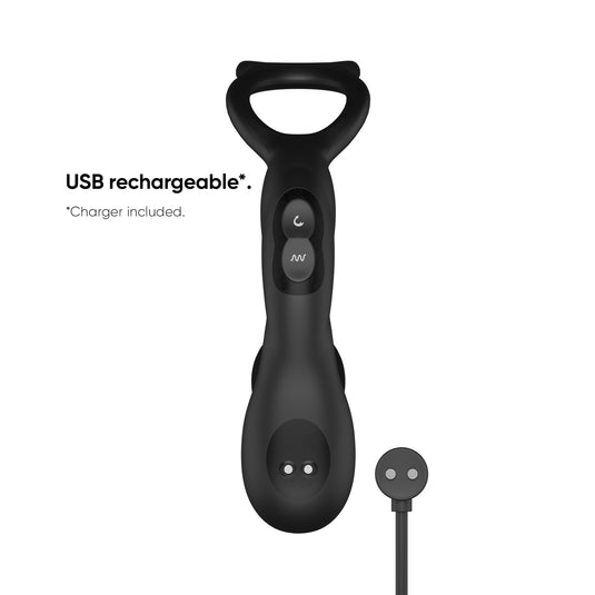 Nexus Simul8 Wave Dual Anal & Perineum Cock & Ball Toy Black