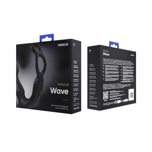 Nexus Simul8 Wave Dual Anal & Perineum Cock & Ball Toy Black