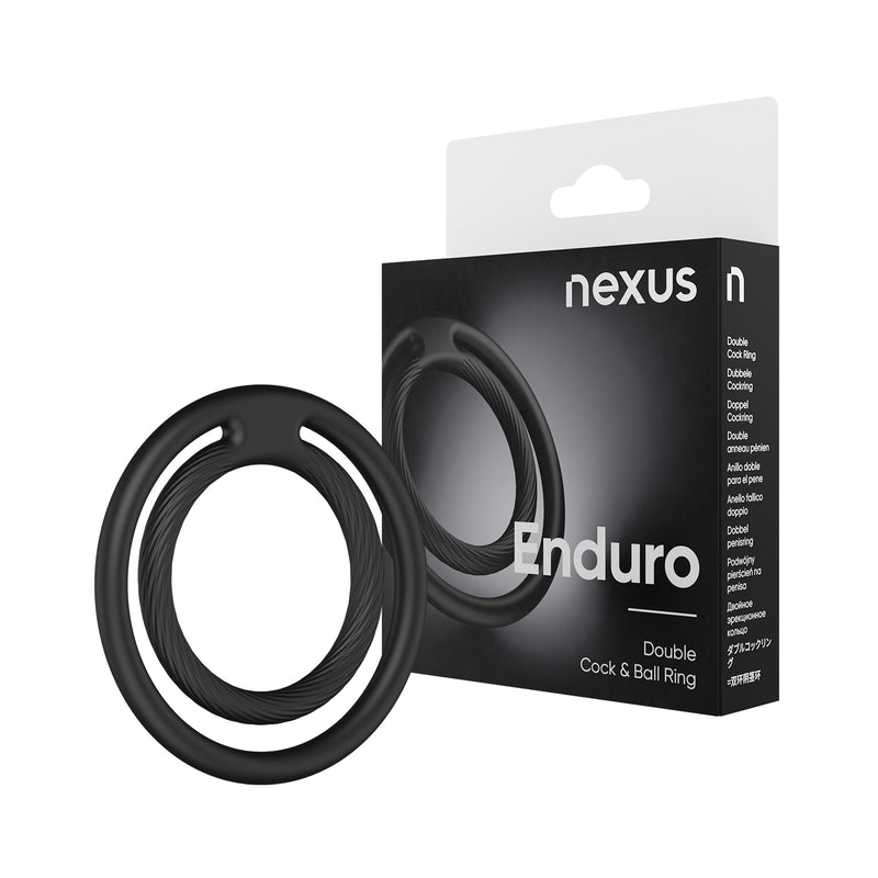 Load image into Gallery viewer, Nexus Double Enduro Silicone Cock &amp; Ball Ring Black
