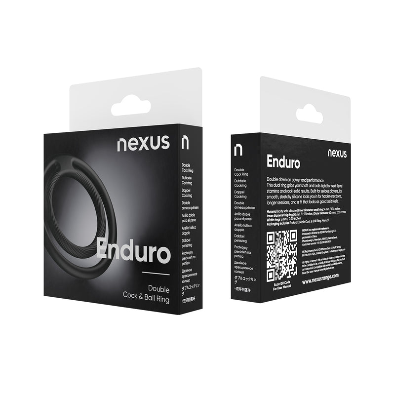 Load image into Gallery viewer, Nexus Double Enduro Silicone Cock &amp; Ball Ring Black
