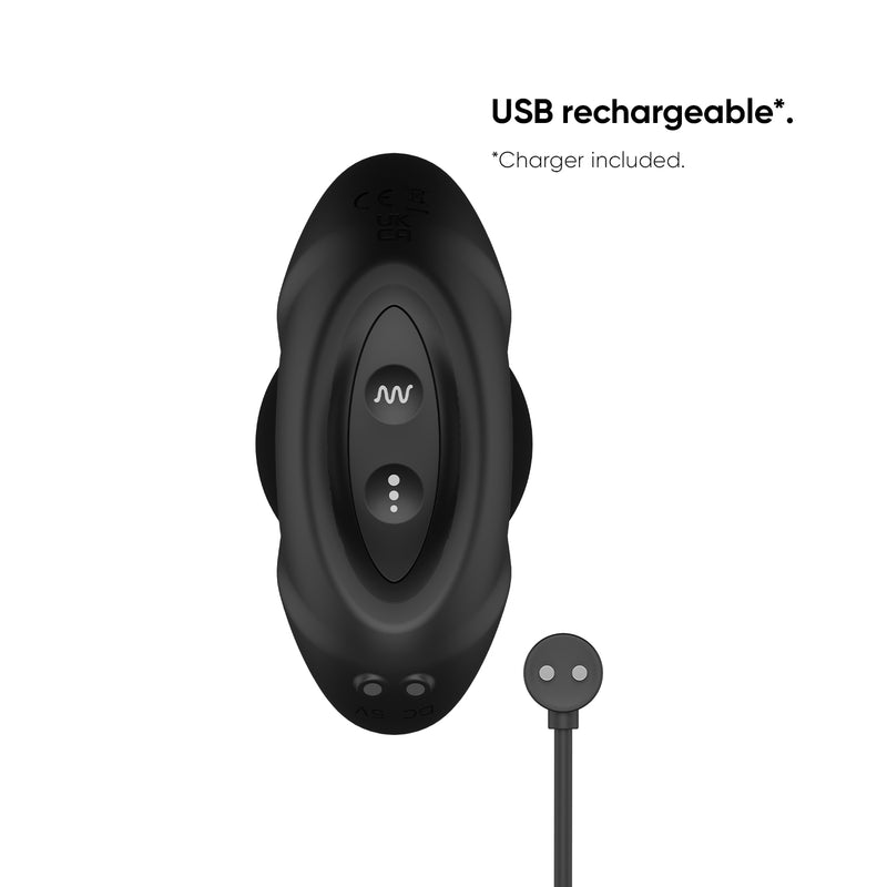 Load image into Gallery viewer, Nexus Beat Thumping &amp; Vibrating Rechargeable Butt Plug Black
