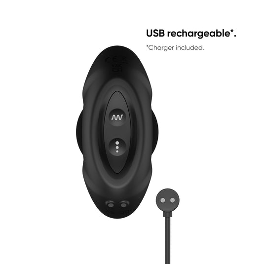 Nexus Beat Thumping & Vibrating Rechargeable Butt Plug Black