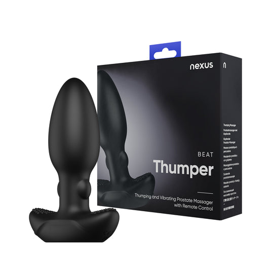 Nexus Beat Thumping & Vibrating Rechargeable Butt Plug Black