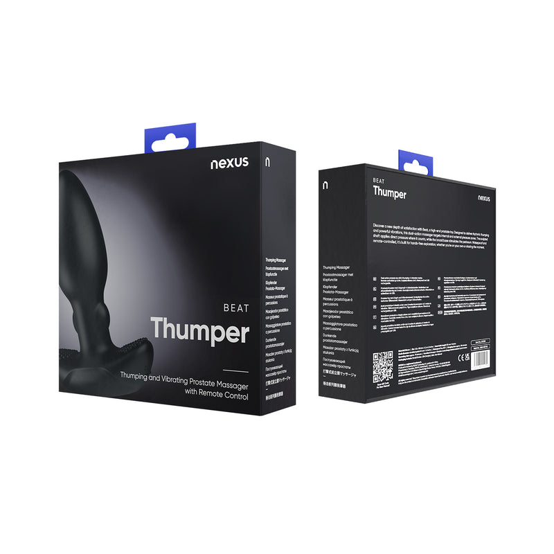 Load image into Gallery viewer, Nexus Beat Thumping &amp; Vibrating Rechargeable Butt Plug Black
