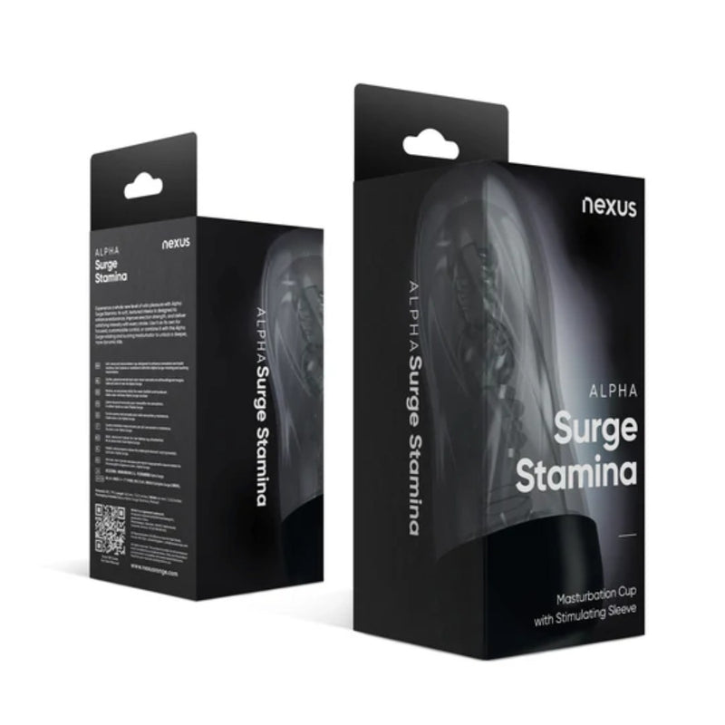 Load image into Gallery viewer, Nexus Alpha Surge Stamina Sleeve Masturbator Cup Black Clear
