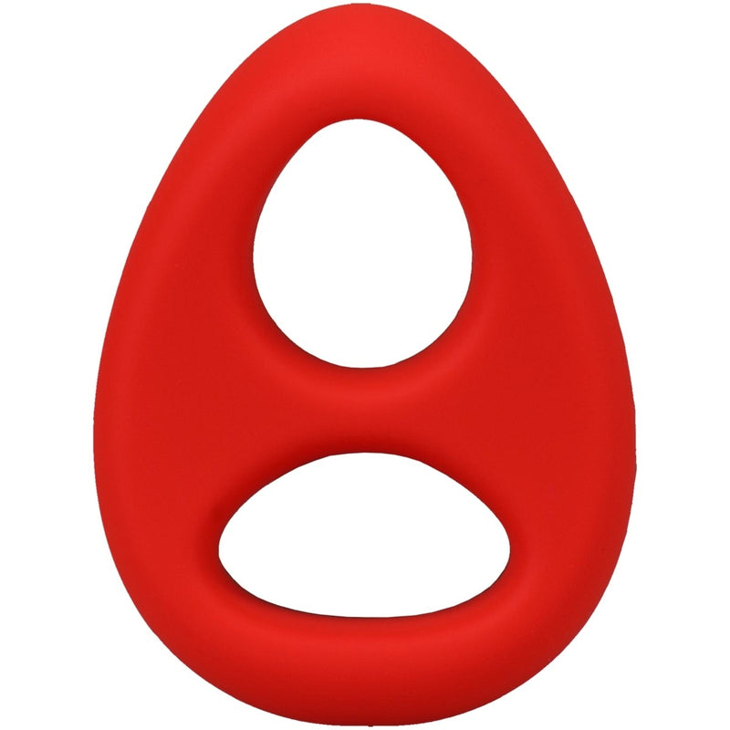 Load image into Gallery viewer, Rock Solid The Code Silicone Cock Ring With Bandana Red
