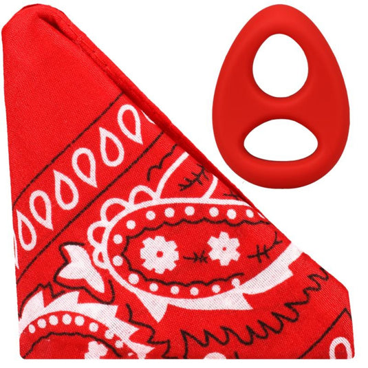 Rock Solid The Code Silicone Cock Ring With Bandana Red