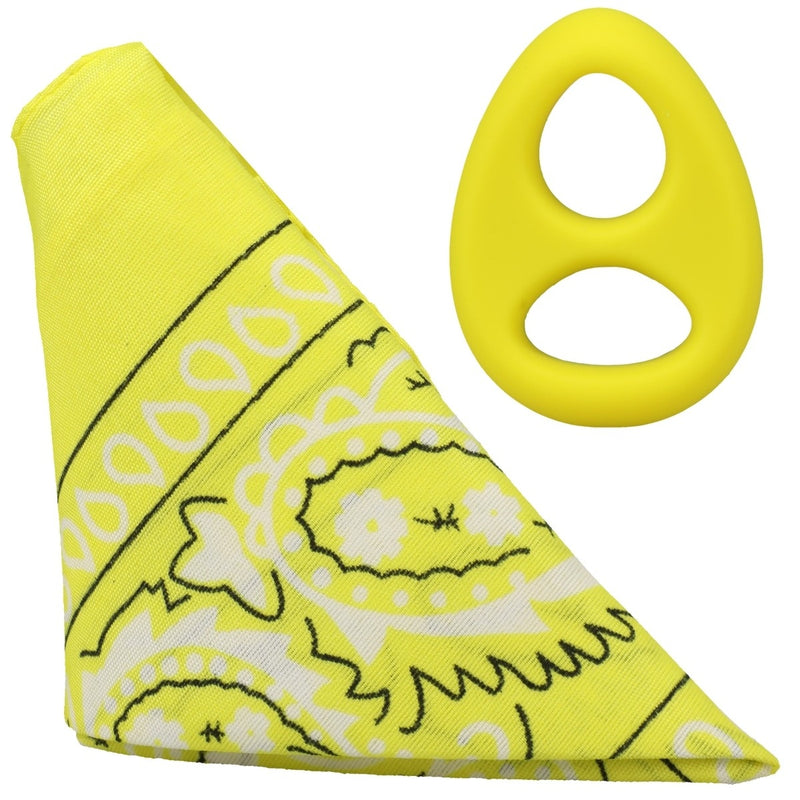Load image into Gallery viewer, Rock Solid The Code Silicone Cock Ring With Bandana Yellow
