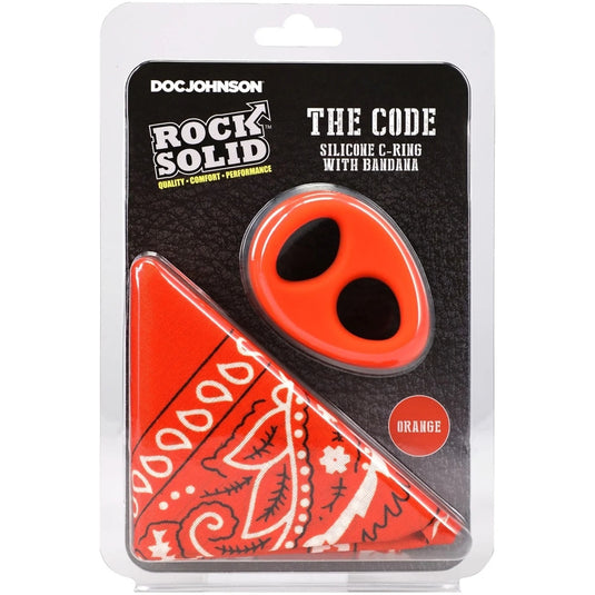 Rock Solid The Code Silicone Cock Ring With Bandana Orange