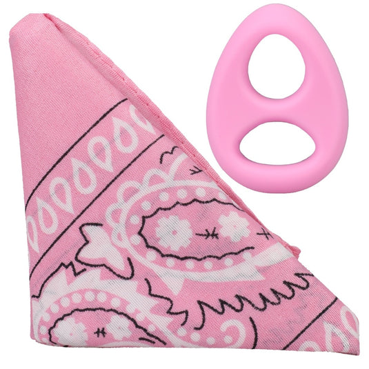 Rock Solid The Code Silicone Cock Ring With Bandana Light Pink