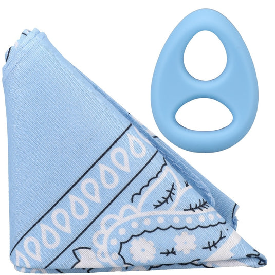 Rock Solid The Code Silicone Cock Ring With Bandana Light Blue
