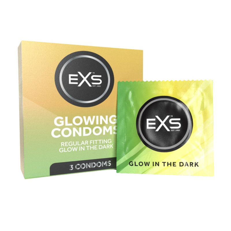 Load image into Gallery viewer, EXS Glow In The Dark Regular Fit Condoms 3 Pack
