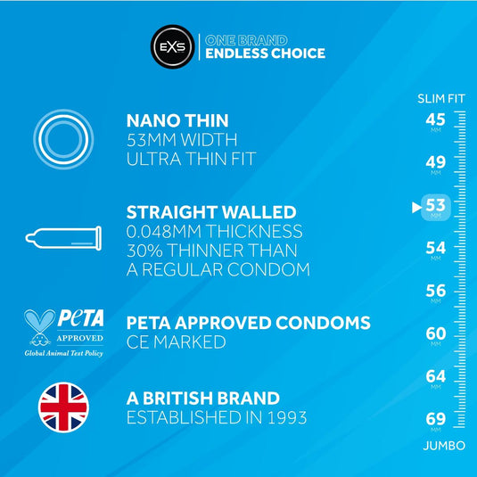 EXS Nano Thin Vegan Condoms 3 Pack