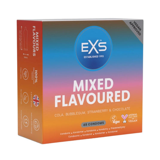 EXS Mixed Flavoured Vegan Condoms 48 Pack