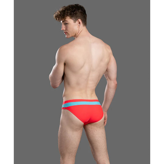 Andrew Christian Zipper Bikini Swim Brief Neon Red