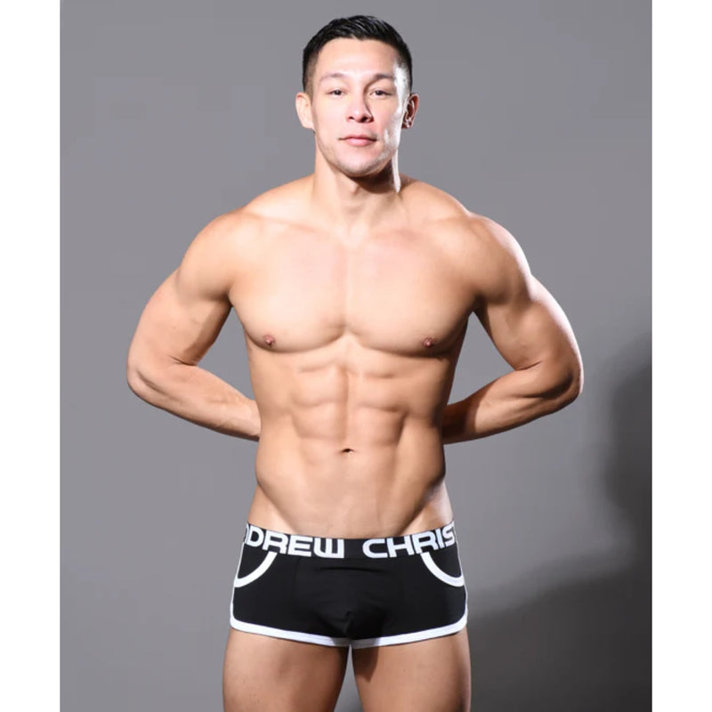 Load image into Gallery viewer, Andrew Christian Retro Pocket Boxer Trunk Black
