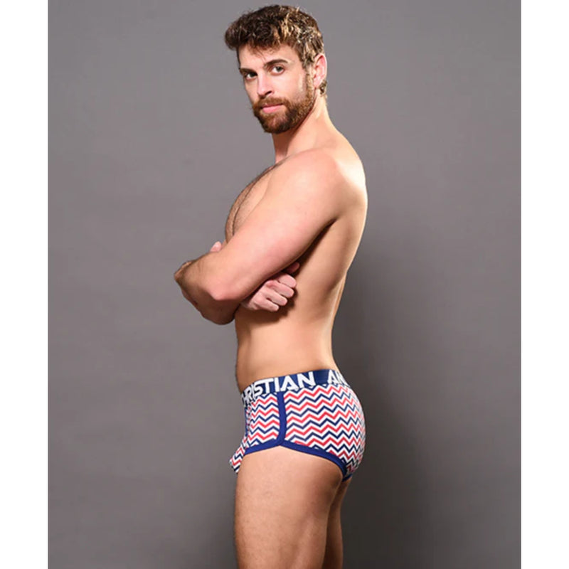 Load image into Gallery viewer, Andrew Christian Zig Zag Boxer Trunk Red Blue
