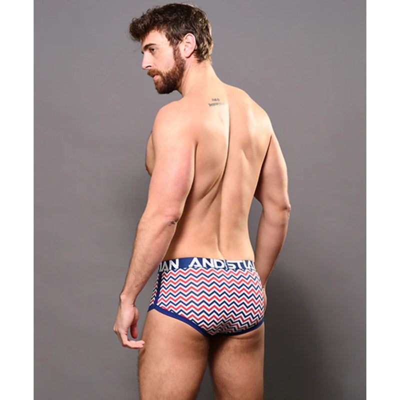 Load image into Gallery viewer, Andrew Christian Zig Zag Boxer Trunk Red Blue
