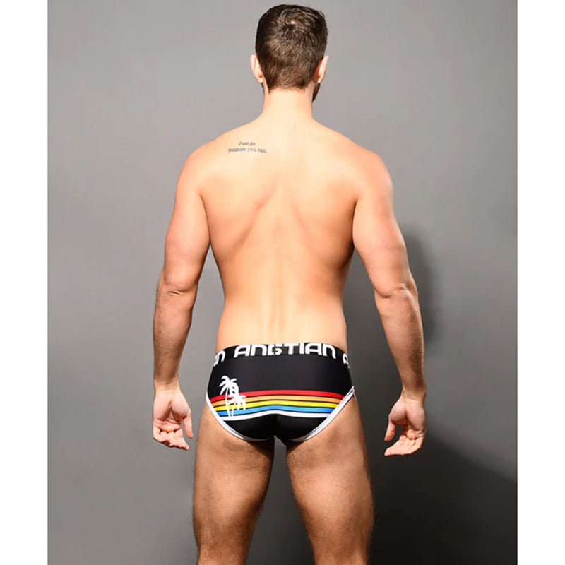 Load image into Gallery viewer, Andrew Christian California Chillin Brief Black White
