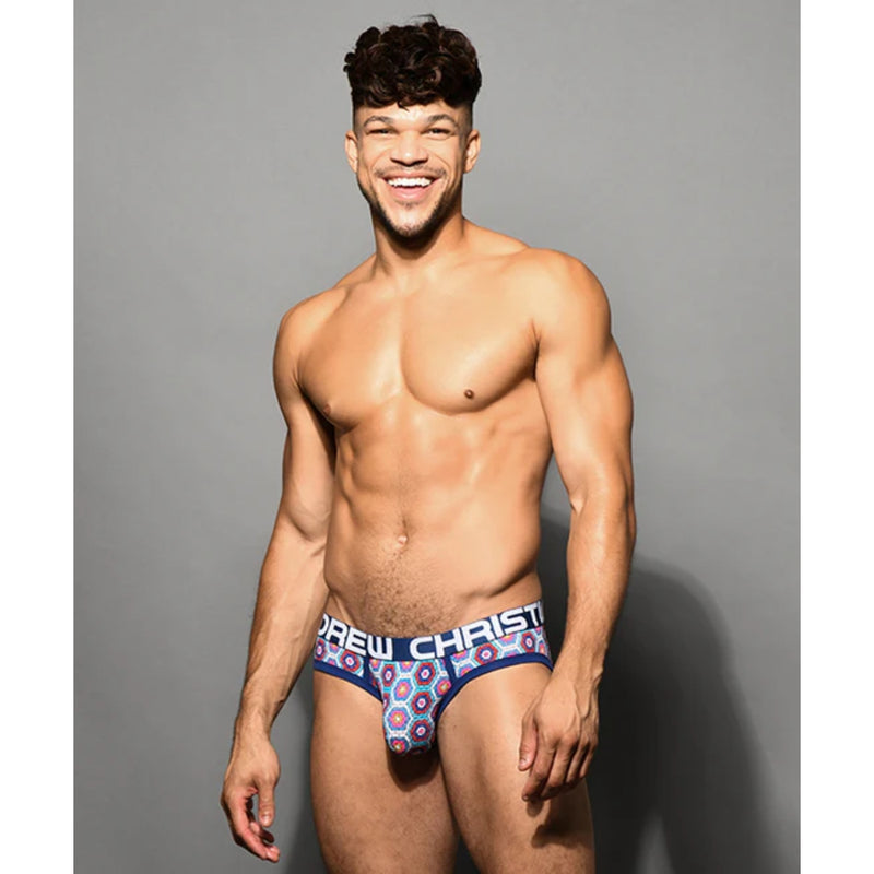 Load image into Gallery viewer, Andrew Christian Carlton Mesh Brief Blue Red
