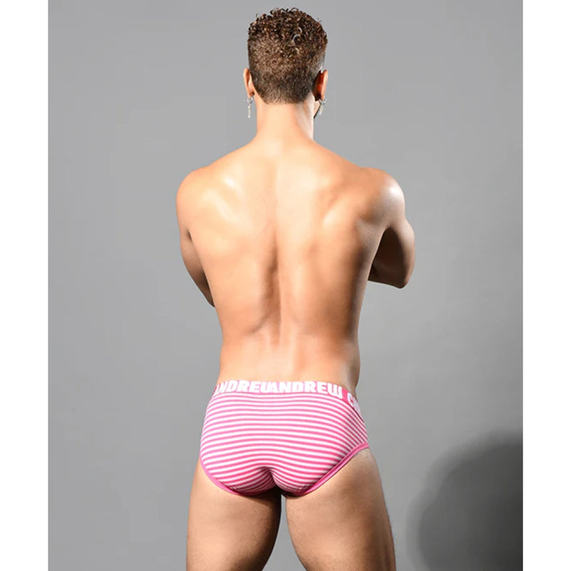 Load image into Gallery viewer, Andrew Christian Ultra Pink Stripe Brief Pink White
