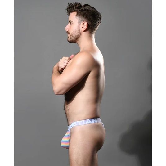 Andrew Christian Baby Unicorn Stripe Thong Rainbow