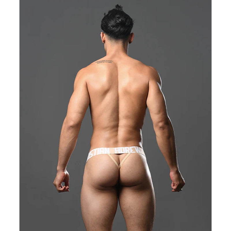 Load image into Gallery viewer, Andrew Christian Breeze Sports Mesh Thong Sand Tan
