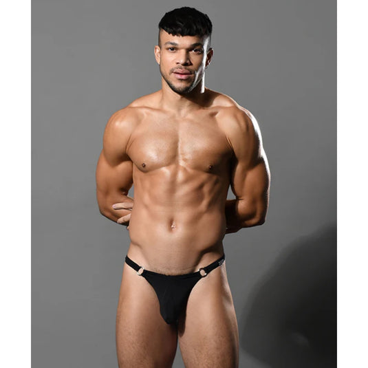 Andrew Christian Low Cut Ring Thong Black