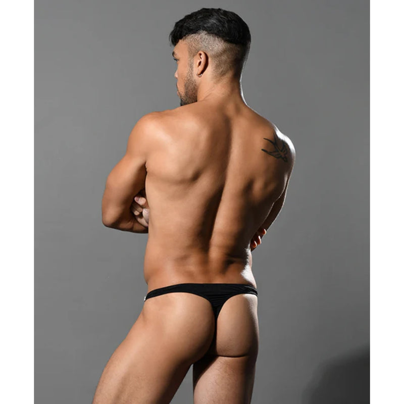 Load image into Gallery viewer, Andrew Christian Low Cut Ring Thong Black
