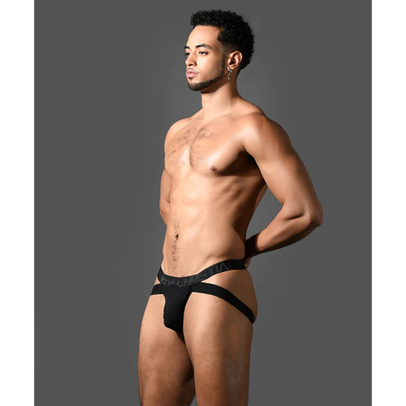 Load image into Gallery viewer, Andrew Christian Martel Mesh Cross Jock Strap Black
