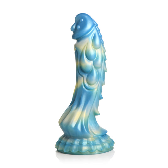Creature Cocks Sea Stallion Vibrating Remote Control Silicone Dildo Blue Yellow