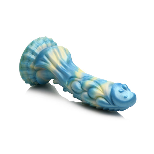 Creature Cocks Sea Stallion Vibrating Remote Control Silicone Dildo Blue Yellow