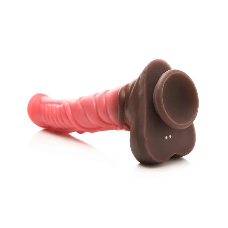 Load image into Gallery viewer, Creature Cocks Deluxe Centaur Thrusting &amp; Vibrating Silicone Dildo Red
