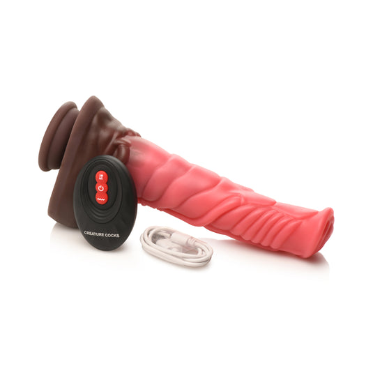 Creature Cocks Deluxe Centaur Thrusting & Vibrating Silicone Dildo Red