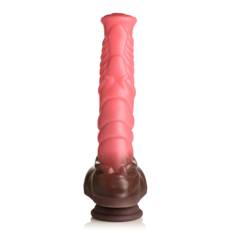 Load image into Gallery viewer, Creature Cocks Deluxe Centaur Thrusting &amp; Vibrating Silicone Dildo Red
