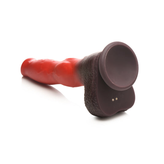 Creature Cocks Ramming Hound Thrusting & Vibrating Silicone Dildo Black Red