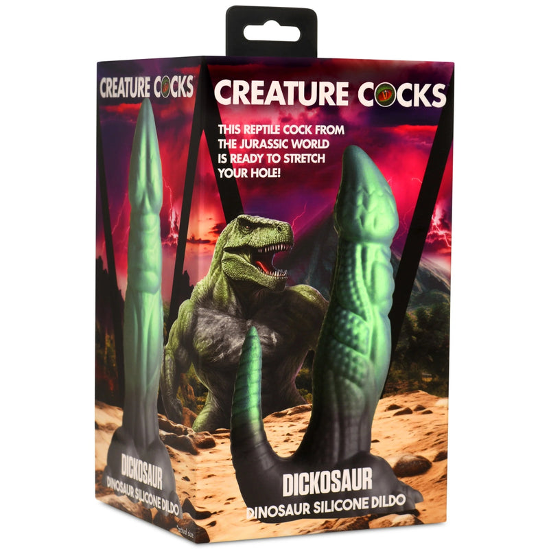 Load image into Gallery viewer, Creature Cocks Dickosaur Dinosaur Silicone Dildo Green
