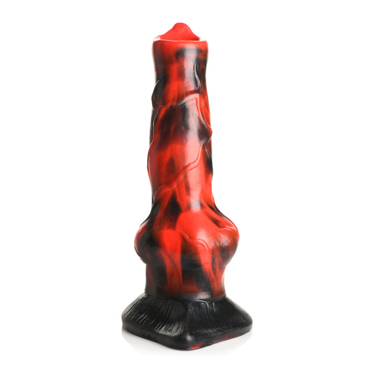 Creature Cocks Vibra Beast Vibrating Silicone Dildo Black Red