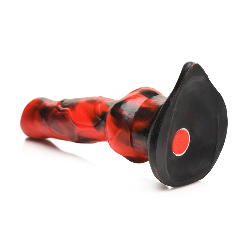 Load image into Gallery viewer, Creature Cocks Vibra Beast Vibrating Silicone Dildo Black Red
