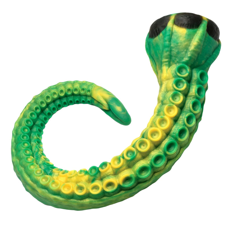 Load image into Gallery viewer, Creature Cock Titan Tentacle Extra Long Silicone Dildo Green Yellow
