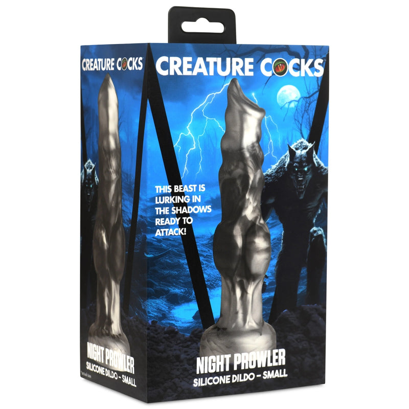 Load image into Gallery viewer, Creature Cocks Night Prowler Silicone Dildo Silver Small
