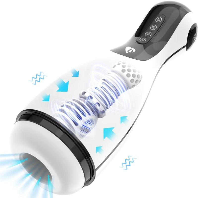 Load image into Gallery viewer, Amovibe Good Night Suction Male Masturbator White
