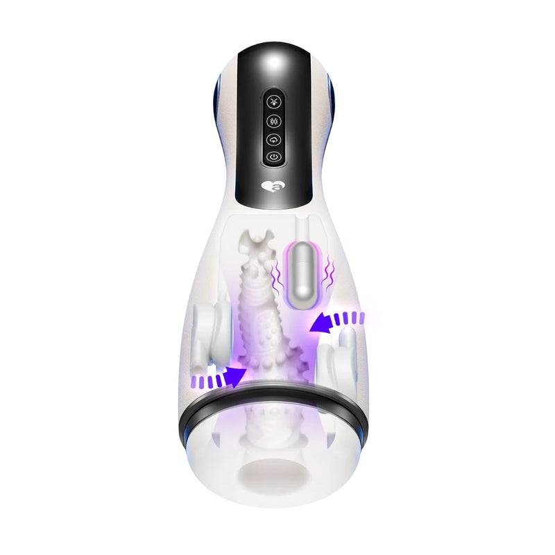 Load image into Gallery viewer, Amovibe Good Night Suction Male Masturbator White
