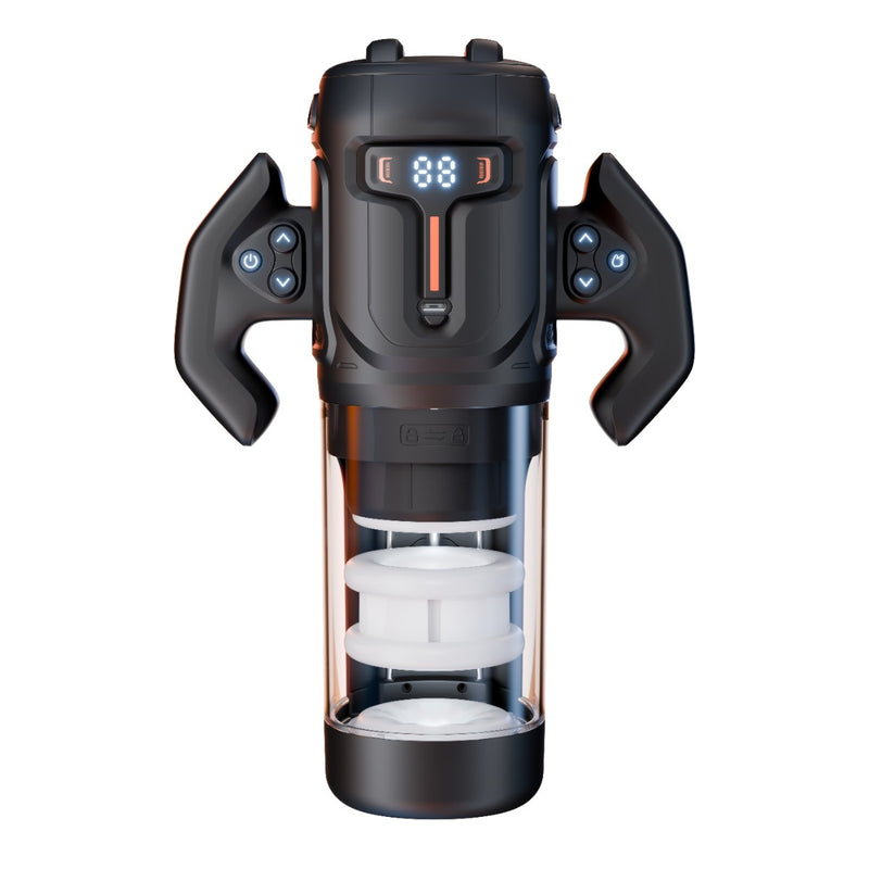 Load image into Gallery viewer, Amovibe Turbo Thrusting &amp; Rotating Male Masturbator Black
