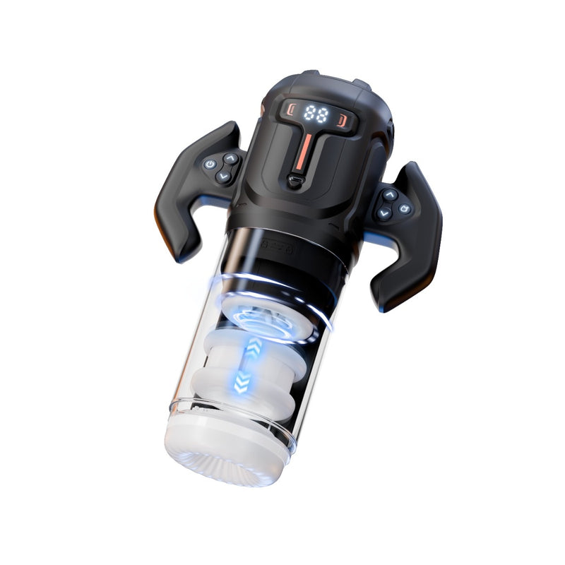 Load image into Gallery viewer, Amovibe Turbo Thrusting &amp; Rotating Male Masturbator Black
