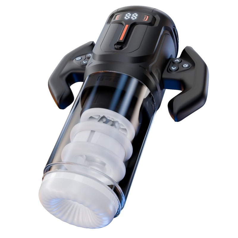 Load image into Gallery viewer, Amovibe Turbo Thrusting &amp; Rotating Male Masturbator Black
